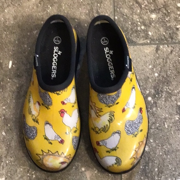 Sloggers garden shoes, chicken print, yellow, 7 - Picture 4 of 13